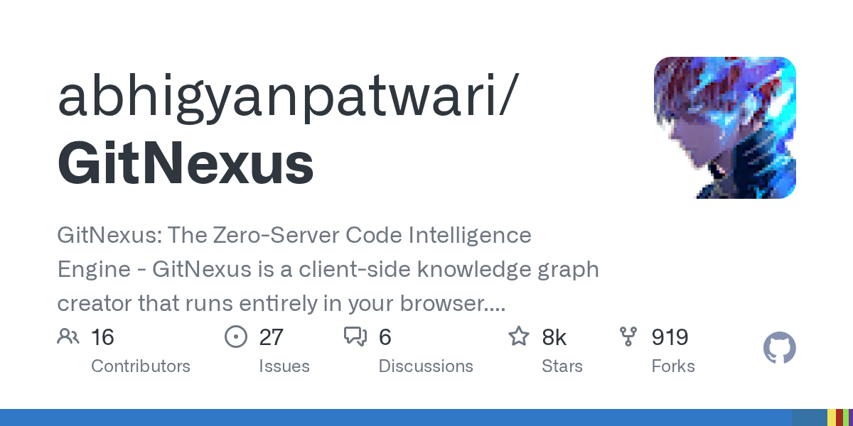 GitNexus — knowledge graph для кода, который живёт в браузере и делает ваш AI-агент на порядок умнее